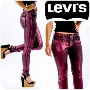 Levi’s Metallic Pink Stone Wash Retro Skinny Jeans